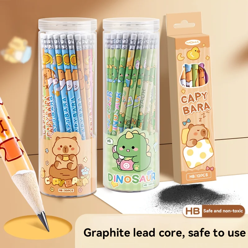 1 Box of 12 Cartoon Pencils, 12-Piece Box Set, Cute Hb Pencils for Elementary School Students, Children's Prizes, Small Gifts, Learning Stationery, Stationery Gift Box, Essential Stationery