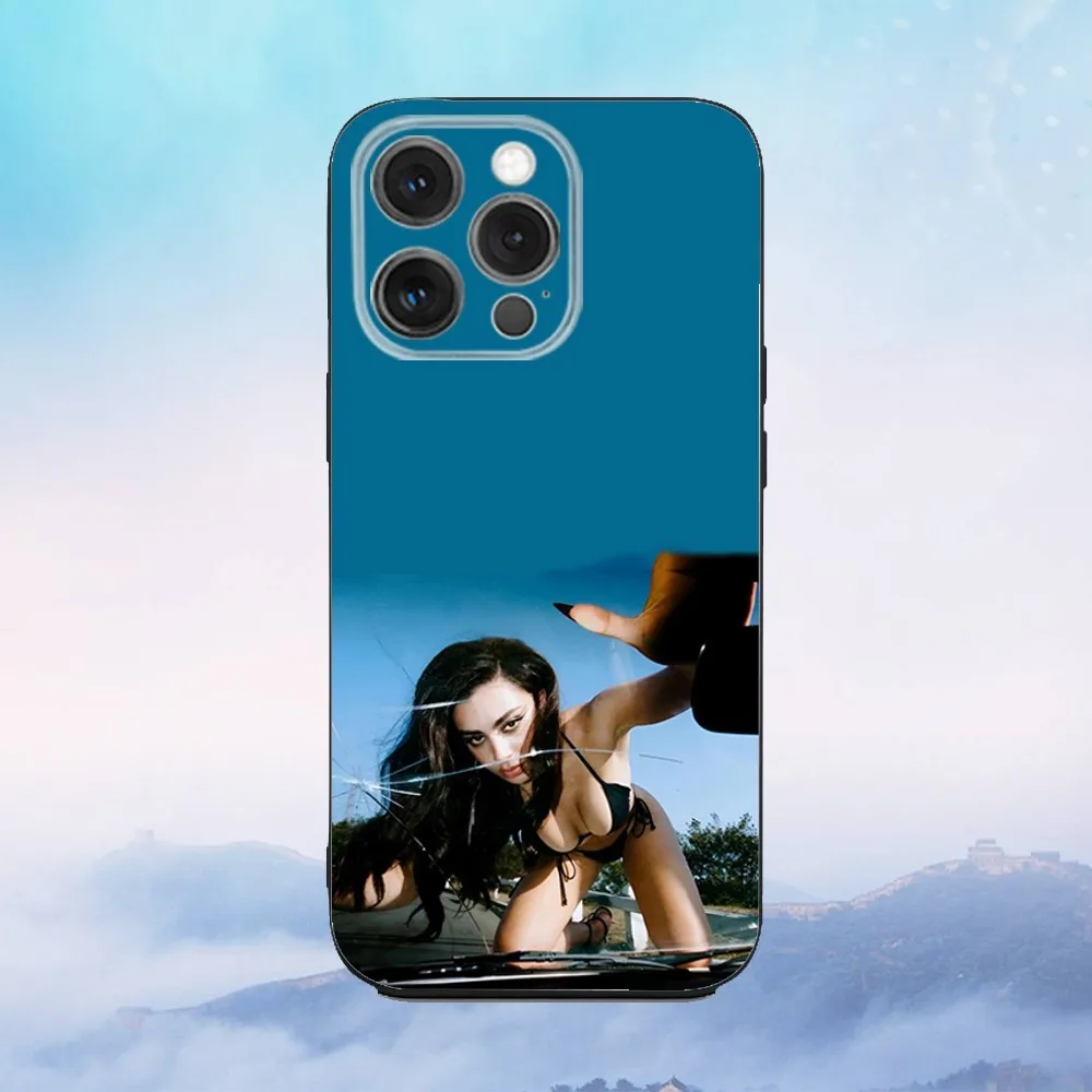 가수 C-Charli XCX BRAT 전화 케이스 iPhone 16,15,14,13,12,11,Pro,X,XS,Max,XR,Plus,Mini 소프트 블랙 커버