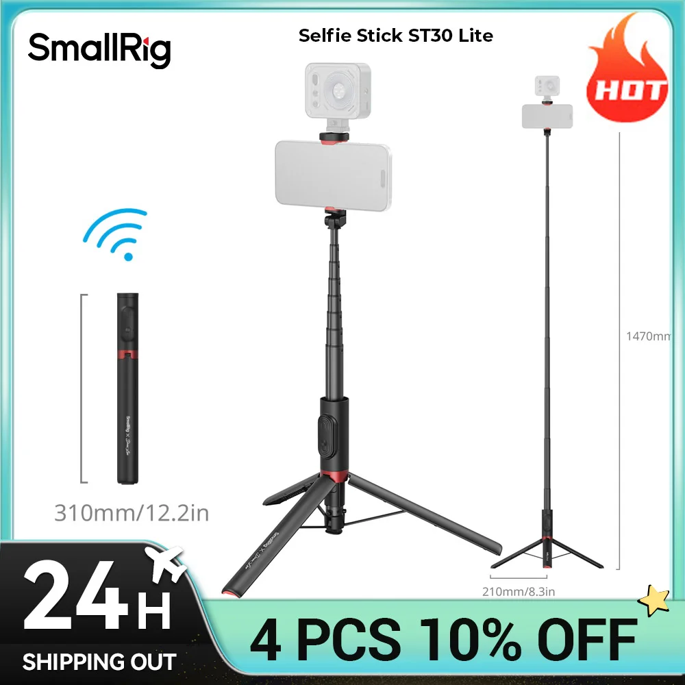 

SmallRig Phone Selfie Stick Tripod x Drex Lee Boom Selfie Stick ST30 Lite 31 to 147cm Height for Smartphones 40 to 100mm width