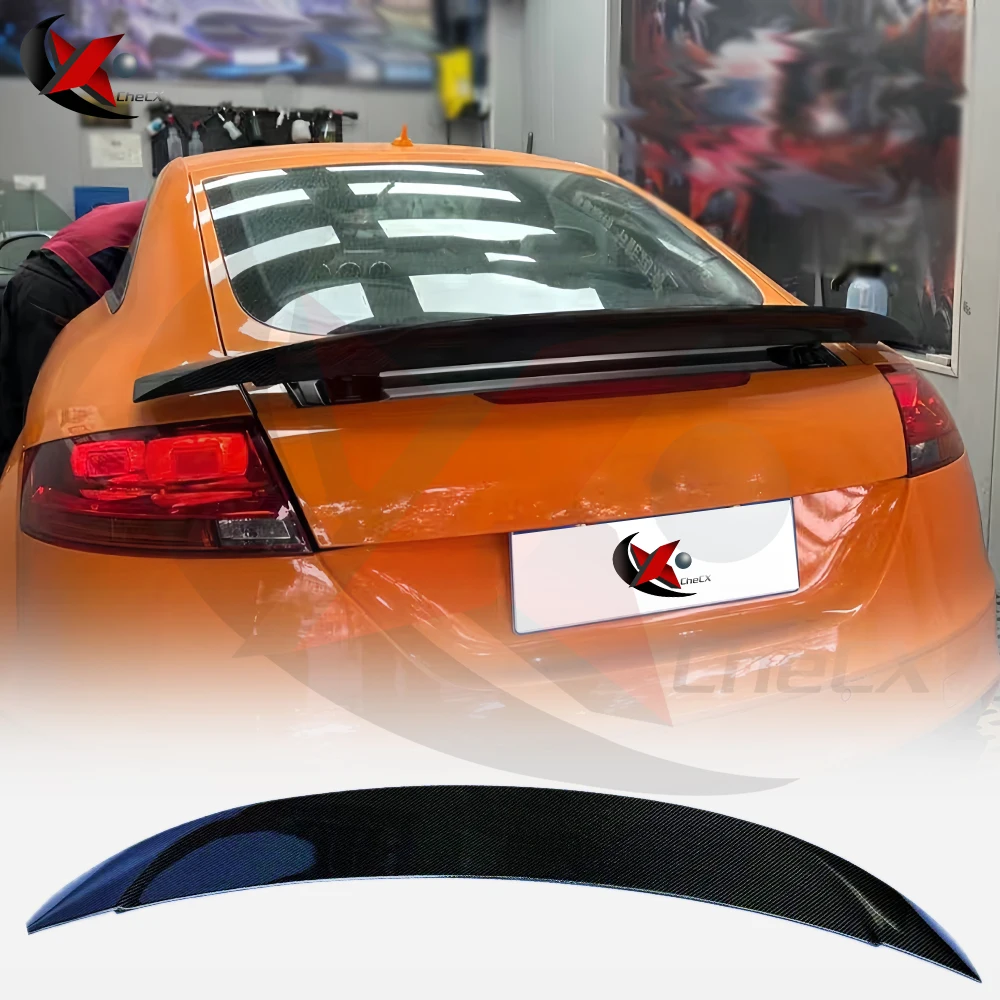 Rear Trunk Spoiler Wing for Audi TT 8J MK2 TTS TT RS Coupe Convertible 2 Door 2008-2014 Rear Trunk Spoiler Wing Lip Carbon Fiber