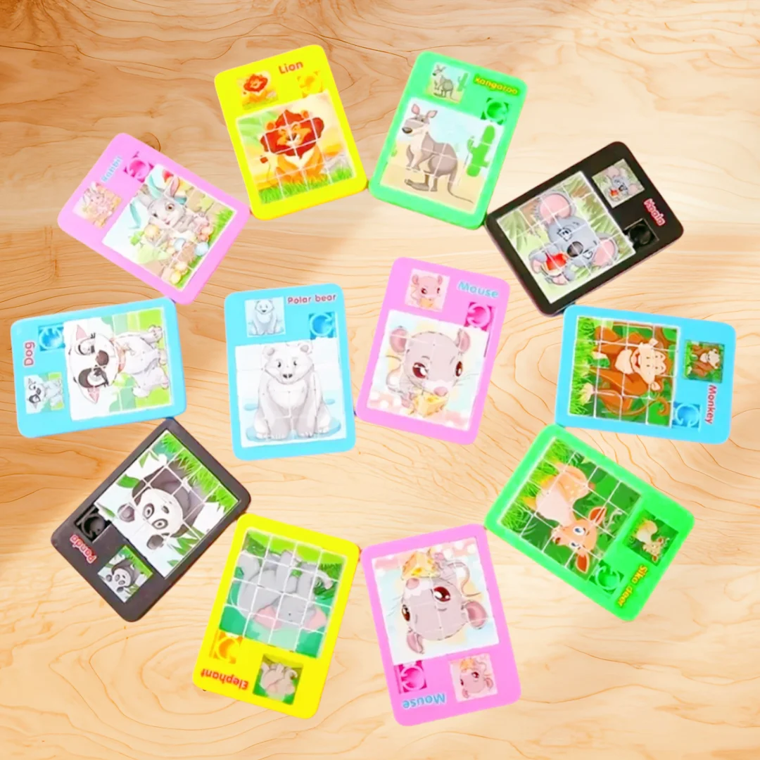 Paquete de 12/24/36 juguetes rompecabezas de viñetas de animales bonitos para niños, recuerdos de fiesta de cumpleaños, premio, caja del Tesoro de piñata, paquete de recompensa, regalo de Pascua