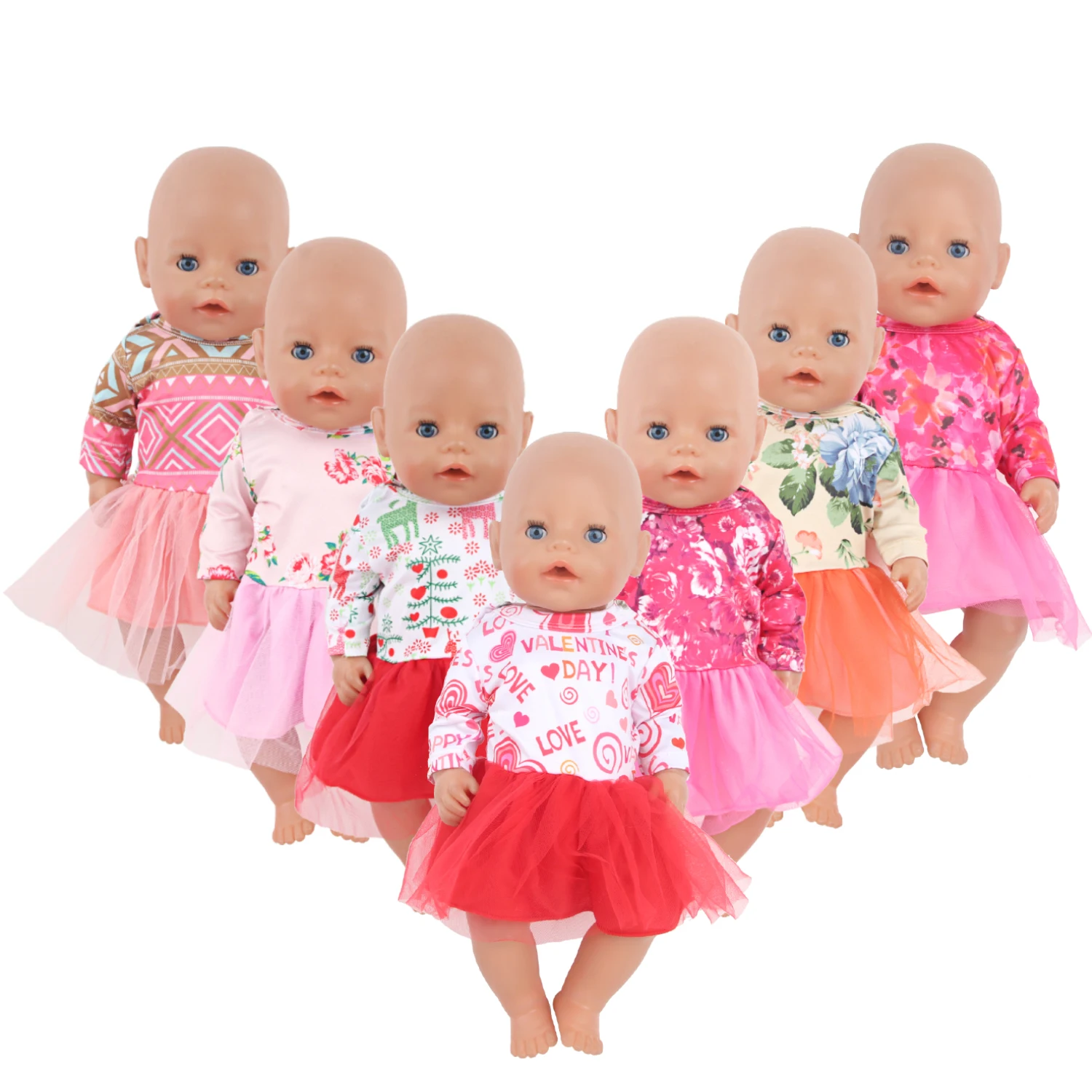 

Американская 18-дюймовая юбка для кукол для девочек, одежда, милое мультяшное платье принцессы для ребенка 43 см, новинка, Россия, аксессуары для кукол для девочек «сделай сам»