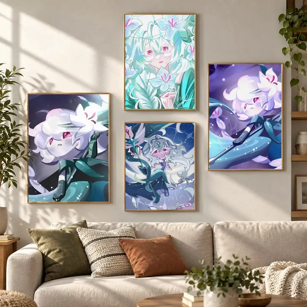 White Lily Cookie C-Cookie Run Kingdom Poster HD Waterproof Aesthetic Wall For Home Decor Trendy Durable Easy To Apply Art