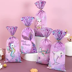 25/50/100pcs Mermaid Tail Candy Bag Gift Packing Bag Little Mermaid Birthday Party Decor Wedding Party Supplies Candy Wrapping