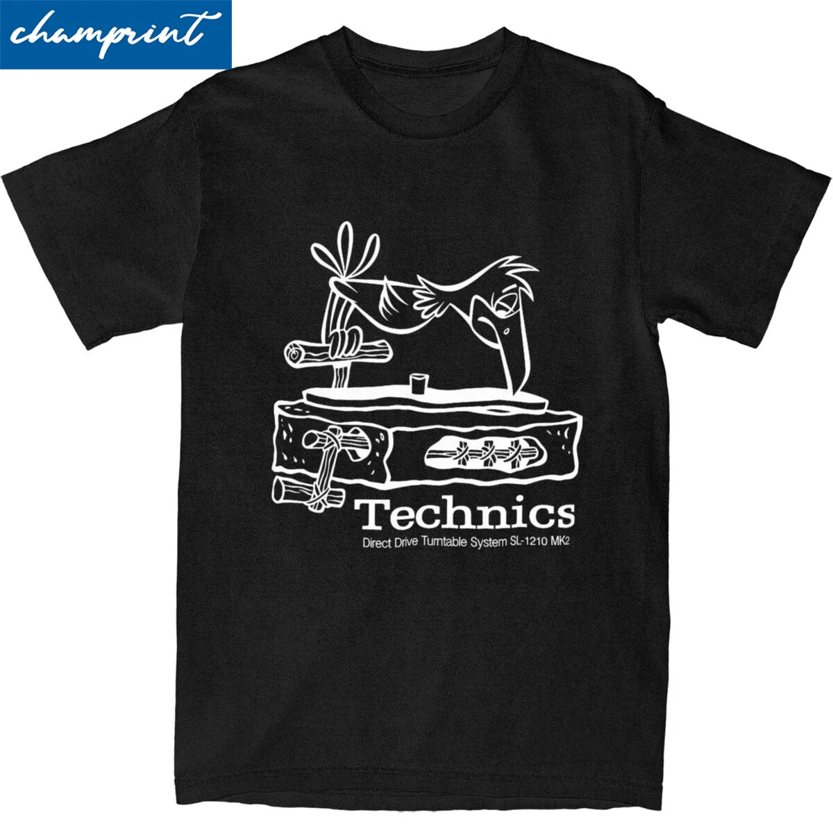 Harajuku Bird Deejay Technics Tshirts For Men Women Round Neck Short Sleeve Tops Cotton Summer Tops Shirts