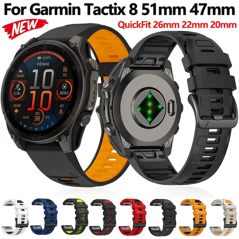 

QuickFit 26mm 22mm for Garmin Tactix 8 51mm 47mm Strap Original wristband for Garmin Fenix E 8 7 7X 6 6X/Epix Pro/Enduro 3 Strap