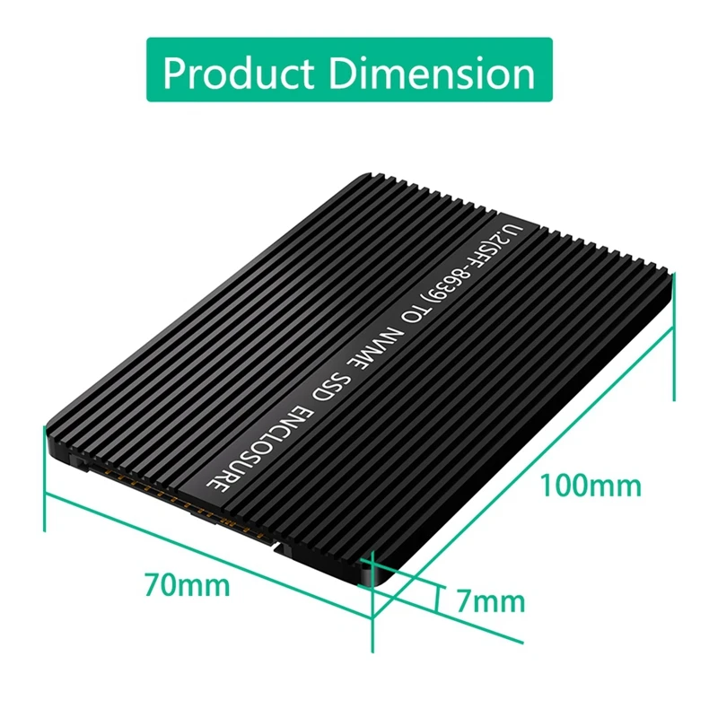 M.2 NGFF para Nvme SSD para U.2, SFF-8639, 2.5 Polegada Adaptador SSD com almofada térmica, Converter M.2 Nvme SSD para U.2, Não para SATA