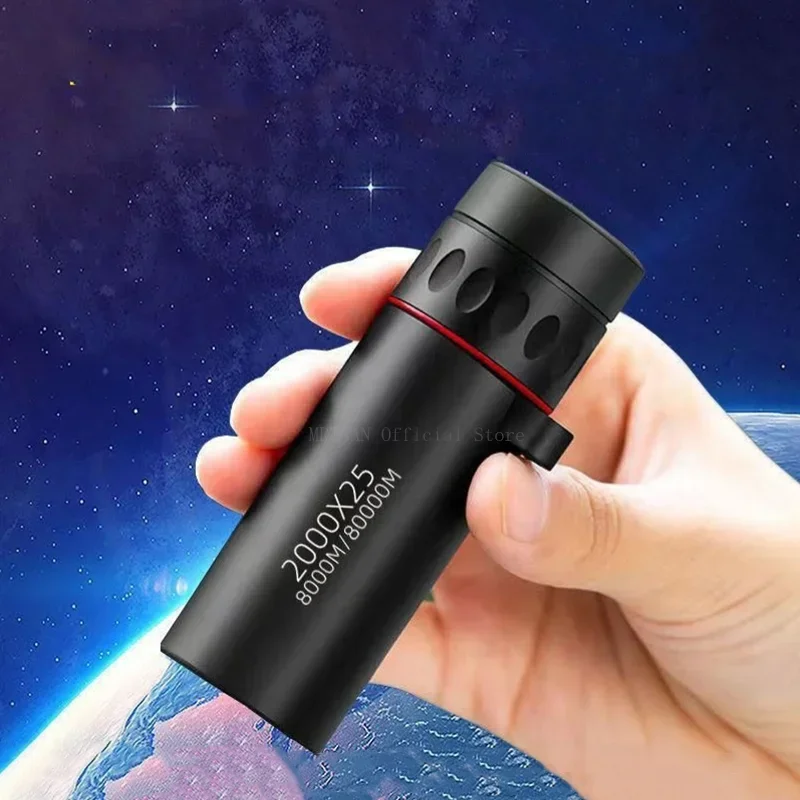 2000x25 Monocular Long Reach Night Range 12X HD Magnification Monocular Camping Hunting Accessory Powerful Mini Phone Telescope