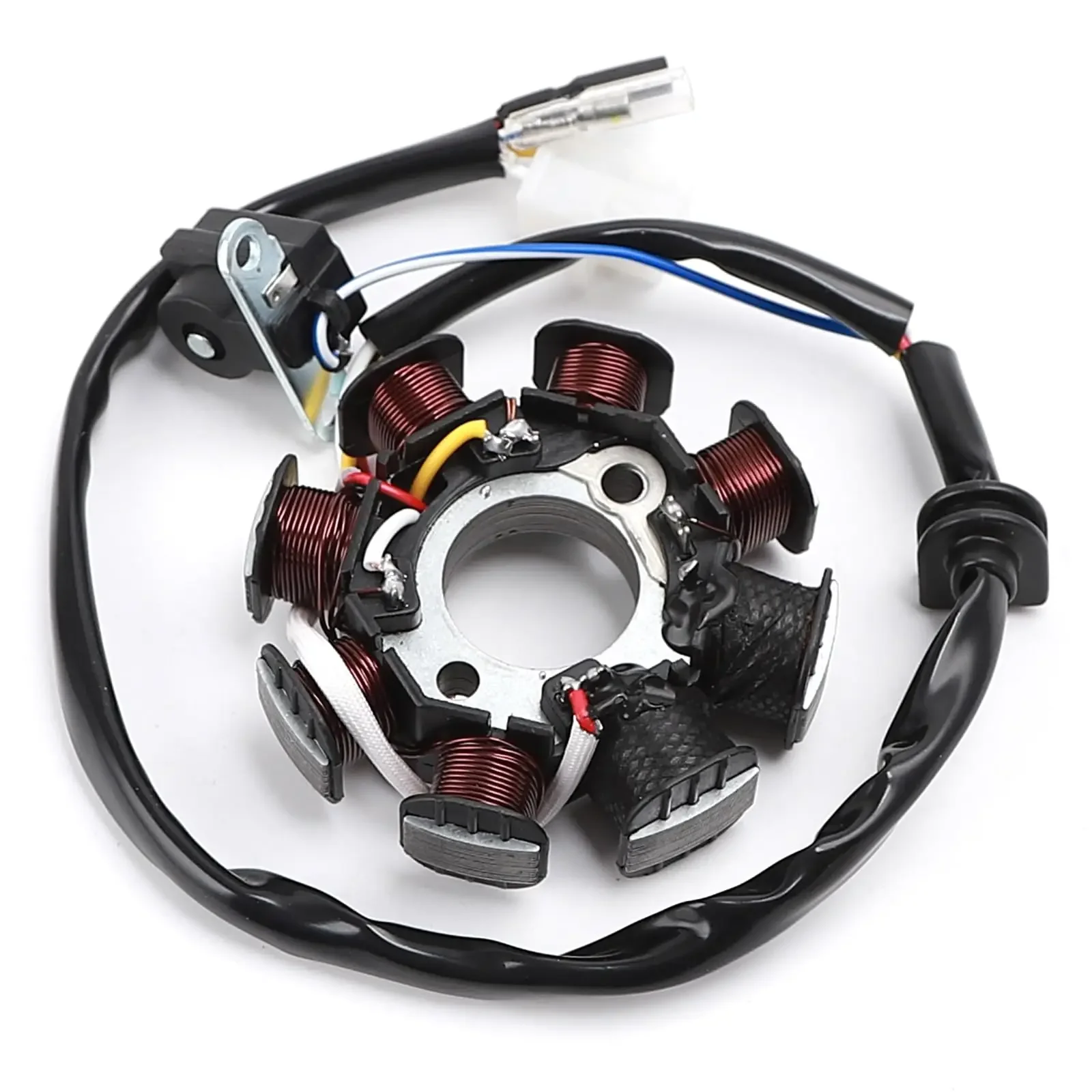 

8 Poles AC Magneto Stator in Copper Material Come with Pickup Trigger Compatible with Chinese GY6 4-Stroke 139QMA 139QMB 50cc