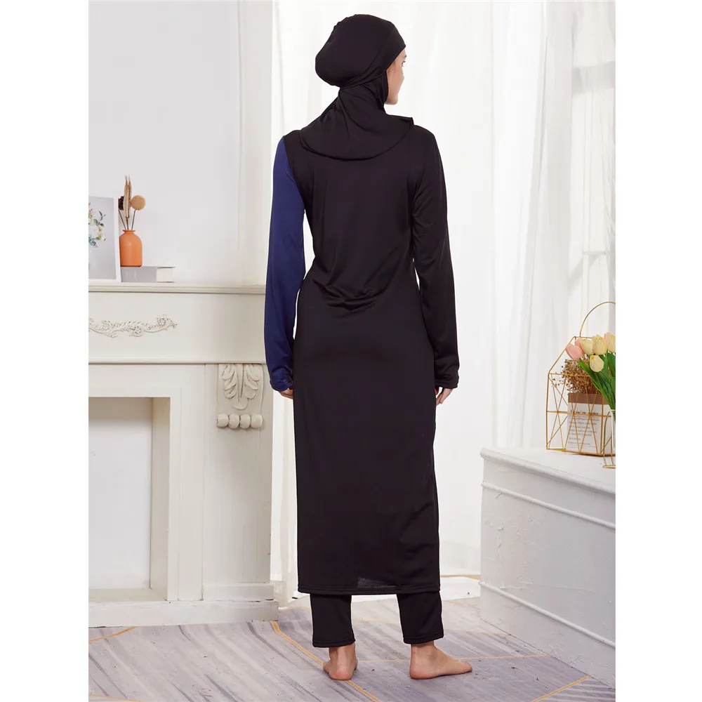 Imagem -02 - Maiô Capa Completa Burkini Muçulmano Banho Bourkini Modesto Hijab Traje de Banho Islam Manga Longa Beachwear Trajes de Natação 3pc