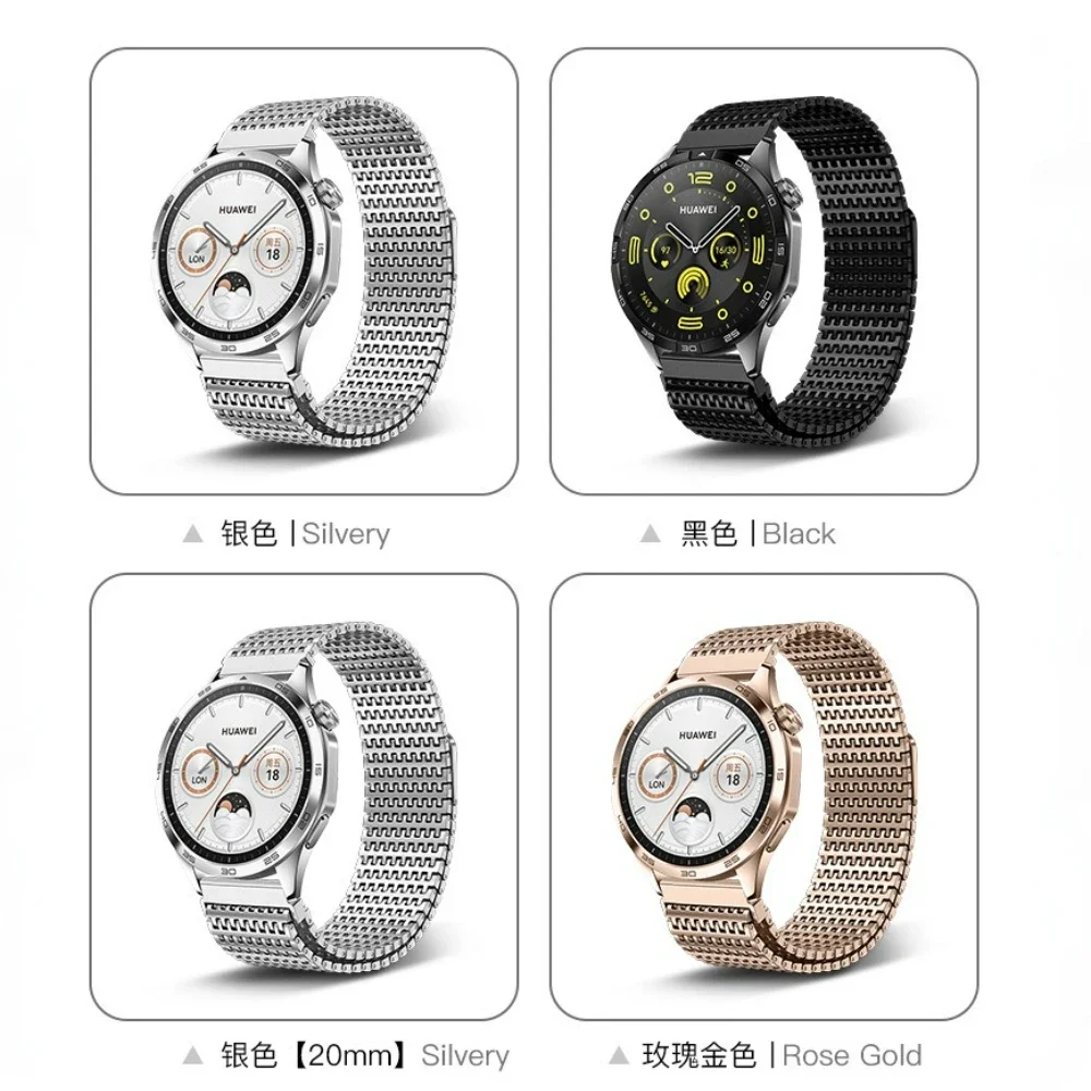 Pulseira magnética de 22mm 20mm para huawei watch gt5 pro 46mm/gt5 4 3 pro cinto trançado de aço inoxidável para samsung galaxy watch 7 6 5 4
