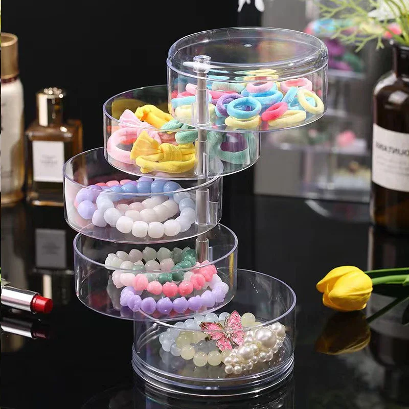 Fashion large capacity Jewelry Storage Rack Multi layer Clear Rotating Display Stand Women Product Display Shelf