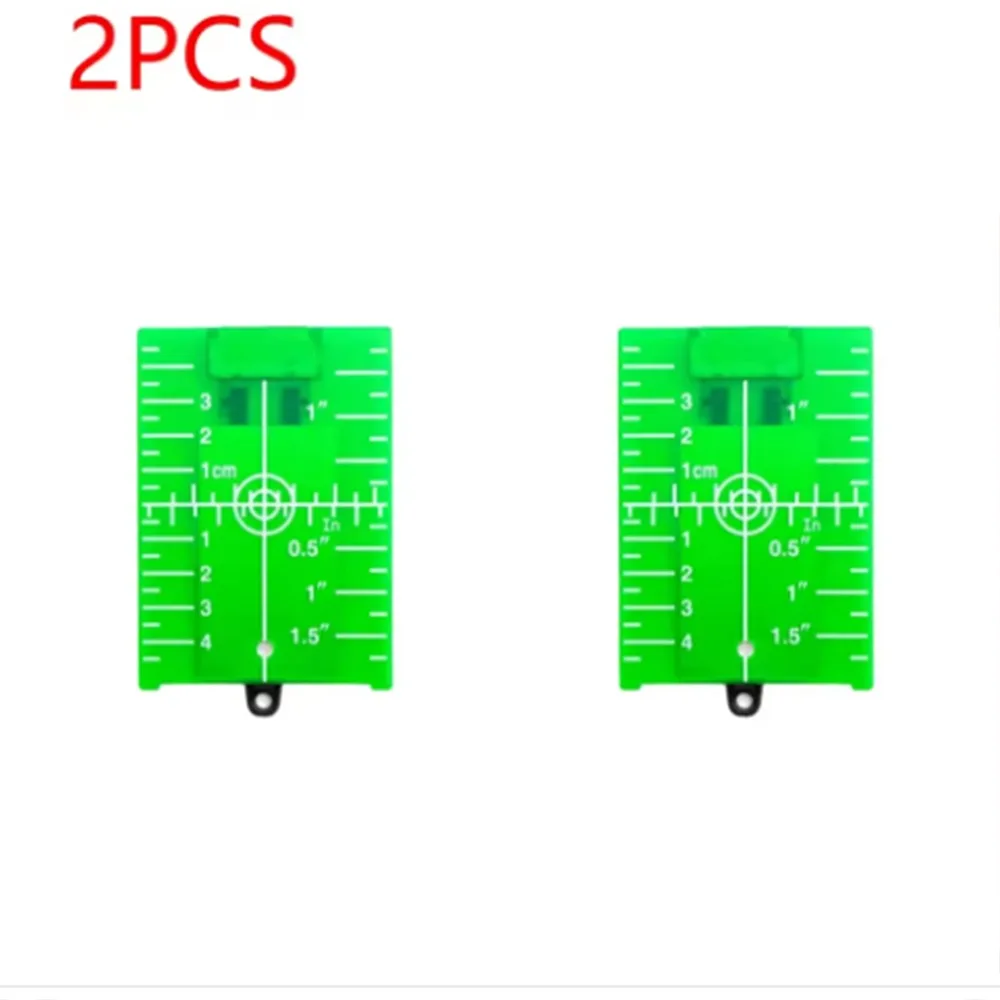 

2pcs Red/Green Laser Level Target Board Vertical/Horizontal Rotating Measurement Line Beam Distance Plate Plastic Reflective