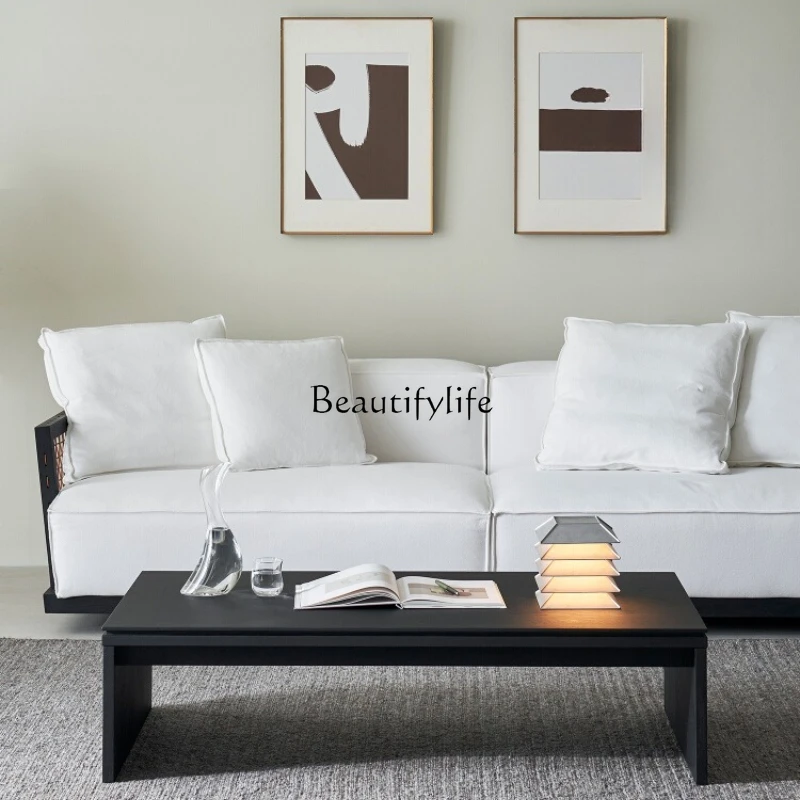 

Coffee table living room solid wood black wabi sabi wind premium long tea table