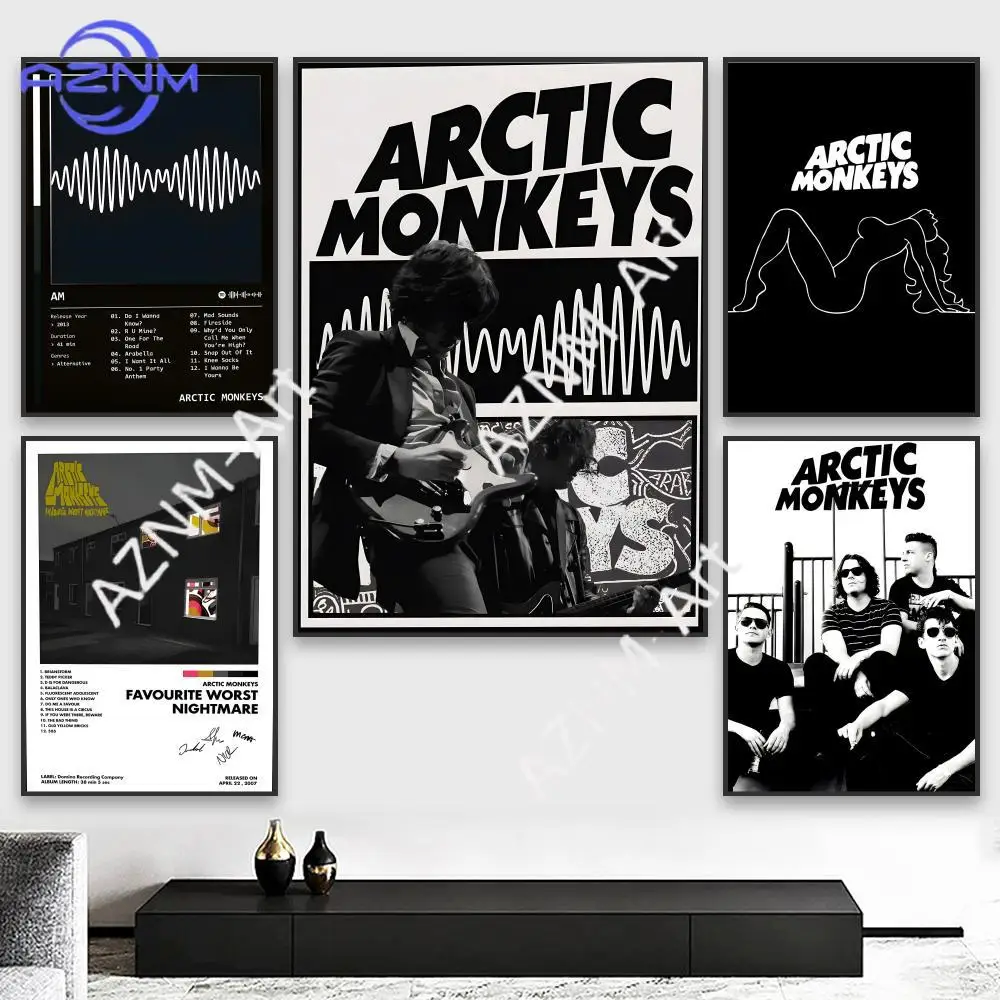 A-Arctic Monkeys Band Poster Perfect Sticker Self Adhesive Art Designed for Home Dining Office Spaces Durable Strong Waterproof