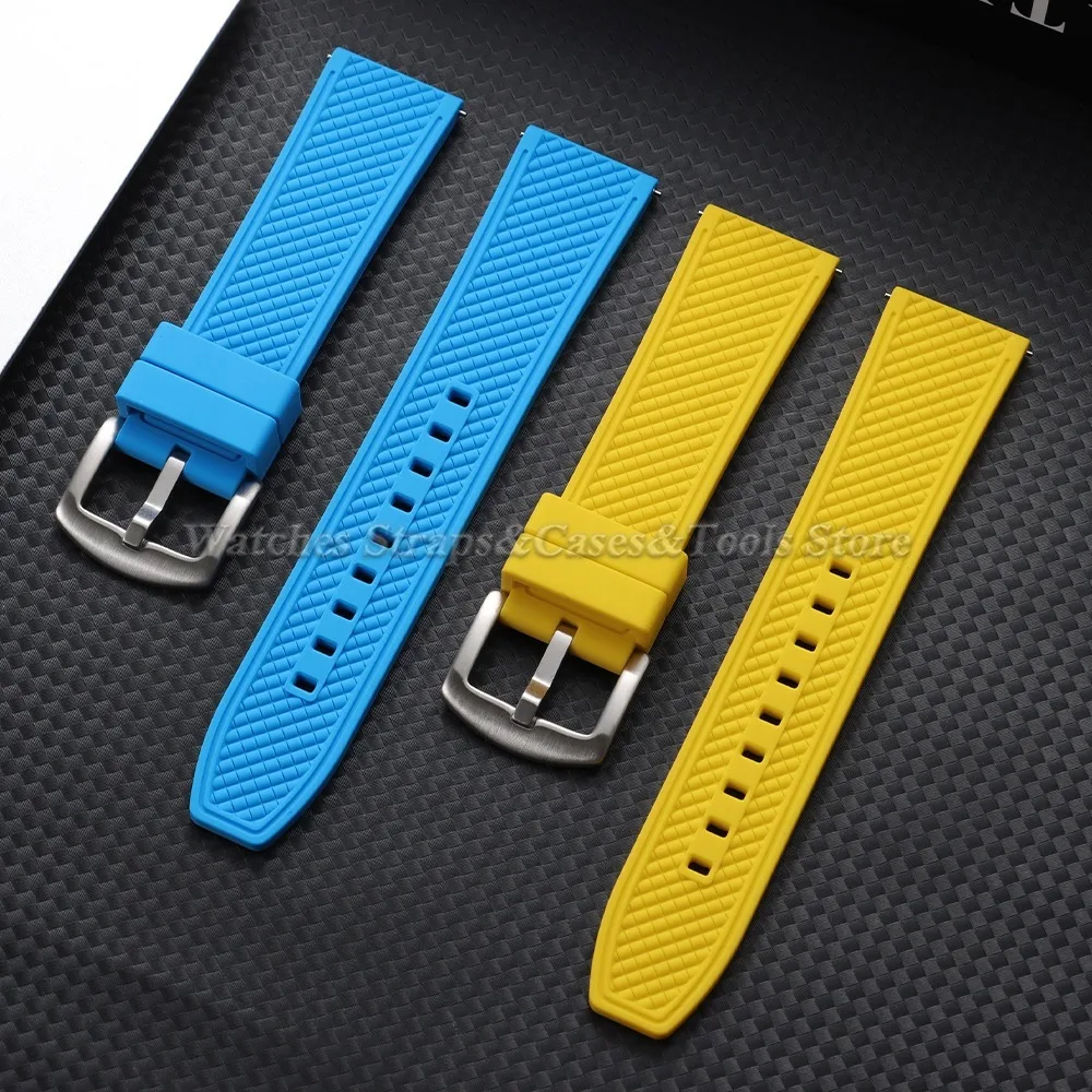 Rubber Watchband for Seiko for IWC for Rolex for Omega Waffle Strap Universal Bracelet Mens Diver Silicone Watch Band 20mm 22mm