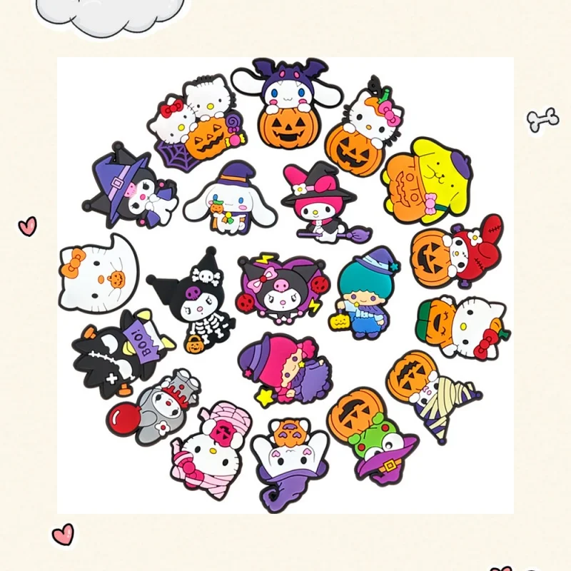 

Sanrio Wacky Shoe Charms Cute Ghost Shoe Decorations Cats Puppets Bats Women Favor Halloween Sandals Accessories Gifts