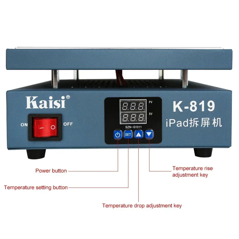 KAISI K-819 12 "بوصة شاشة LCD منصة التدفئة حجم 28*20 سنتيمتر محطة التدفئة لباد LCD شاشة تعمل باللمس آلة فاصل الحرارة المسبقة
