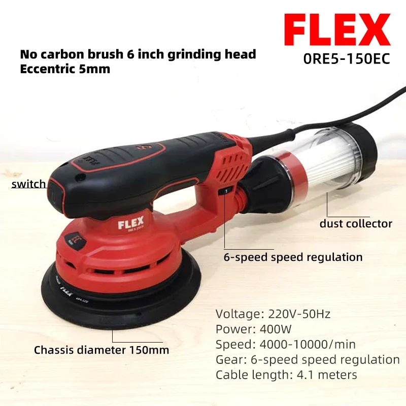 Hot saleFlex 400W Electric Sander Detail Sanding Machine Woodworking Tools for Wood with Dust Collection Box