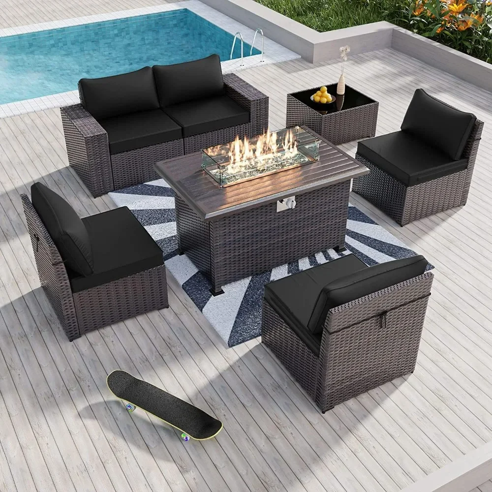 7 Pieces Outdoor Patio Furniture Set with 43