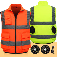 Summer Worker Cooling Vest Men Fan Vest Air Conditioning Clothes Luminous Fan Work Clothes Usb Fan Jacket Body Cooling Clothes