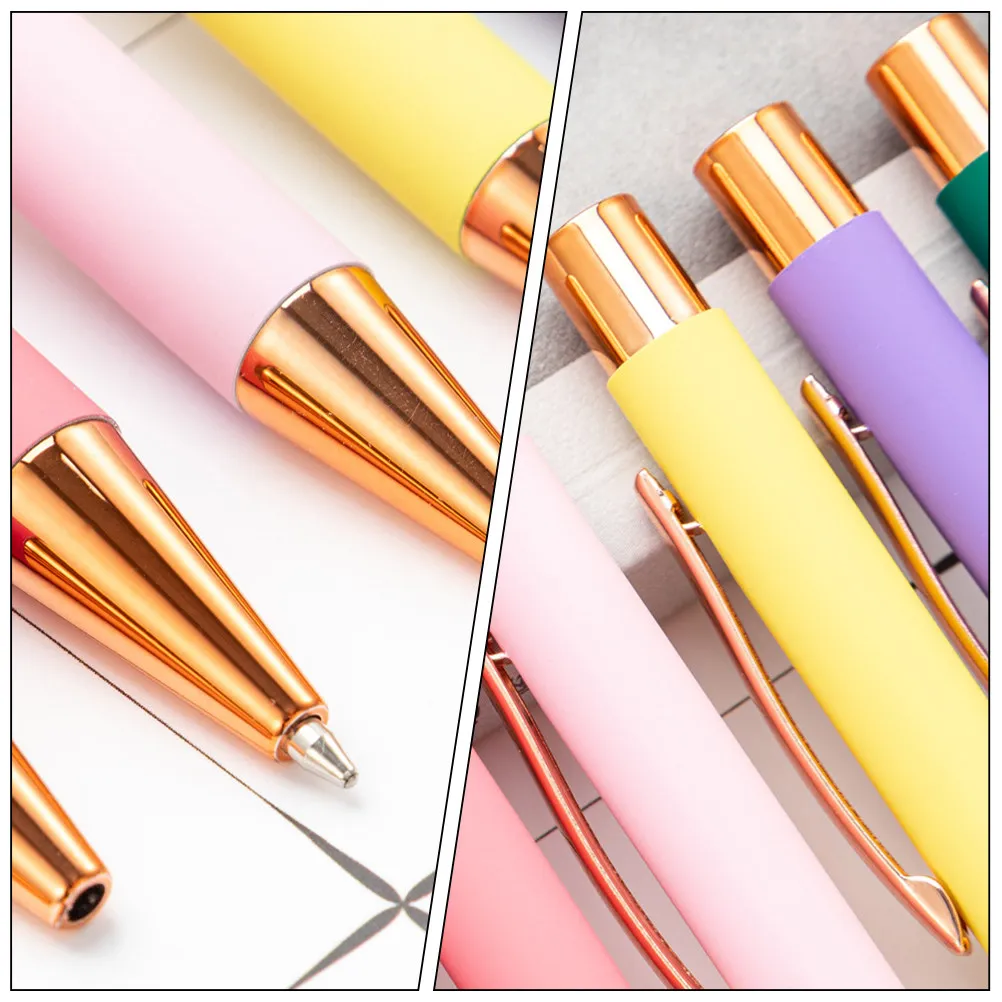 

10Pcs Vibrant Color Ballpoint Pens Smooth Writing Metal Body Ergonomic Office School Exam Essential Portable Daily Use Aesthetic
