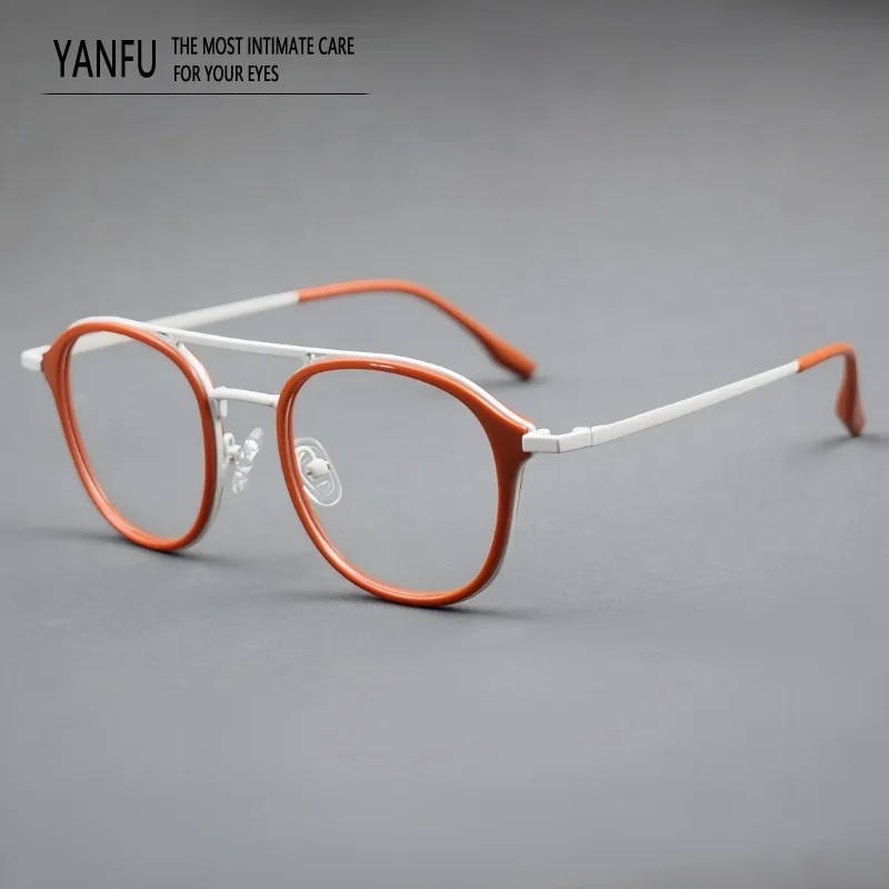 

Металлическая двойная оправа для оптических очков, мужская квадратная модная оправа для женщин и мужчин, оправа для очков для чтения по рецепту, близорукость, новинка в стиле ретро