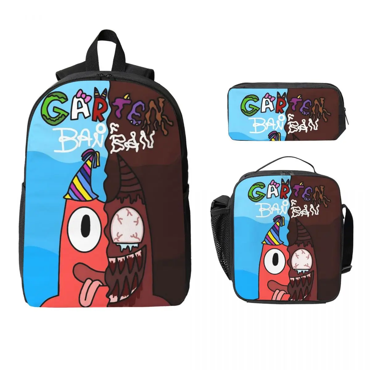 

3 шт., школьные сумки Garten Of Banban, набор для детей, пеналы, наборы рюкзаков с ланч-бокс для учащихся начальной школы, рюкзак