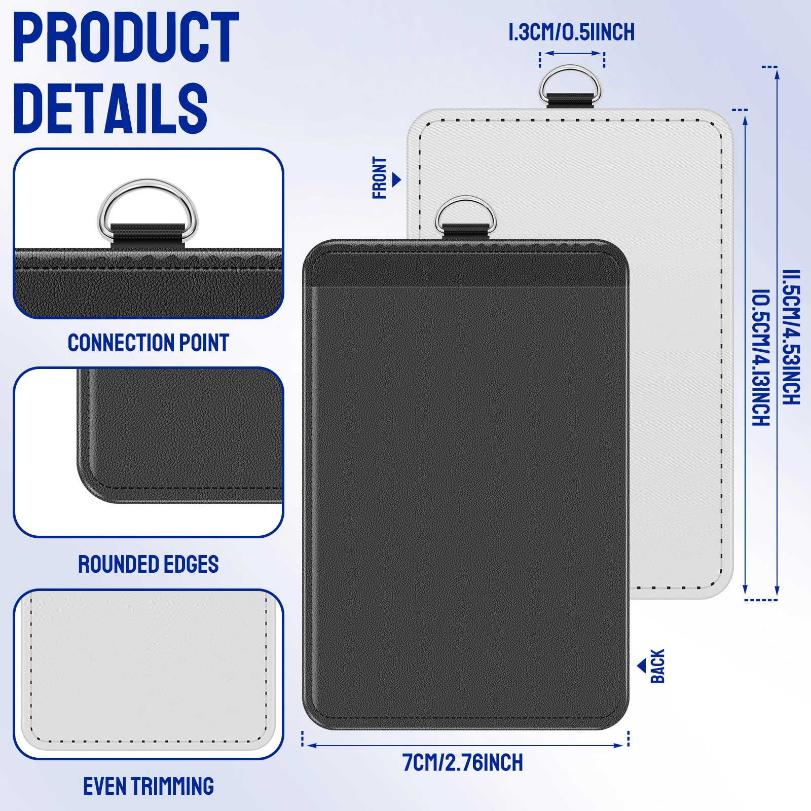 20 قطعة للجنسين حامل الهوية التسامي نقل الحرارة طباعة عمودي حامل بطاقة الهوية الجلدية لرجال الأعمال الموظف طالب الطبيب