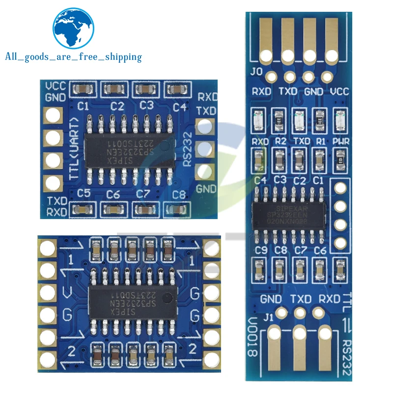 TZT RS232 SP3232 TTL to RS232 Module RS232 to TTL Brush Line Serial Port Module