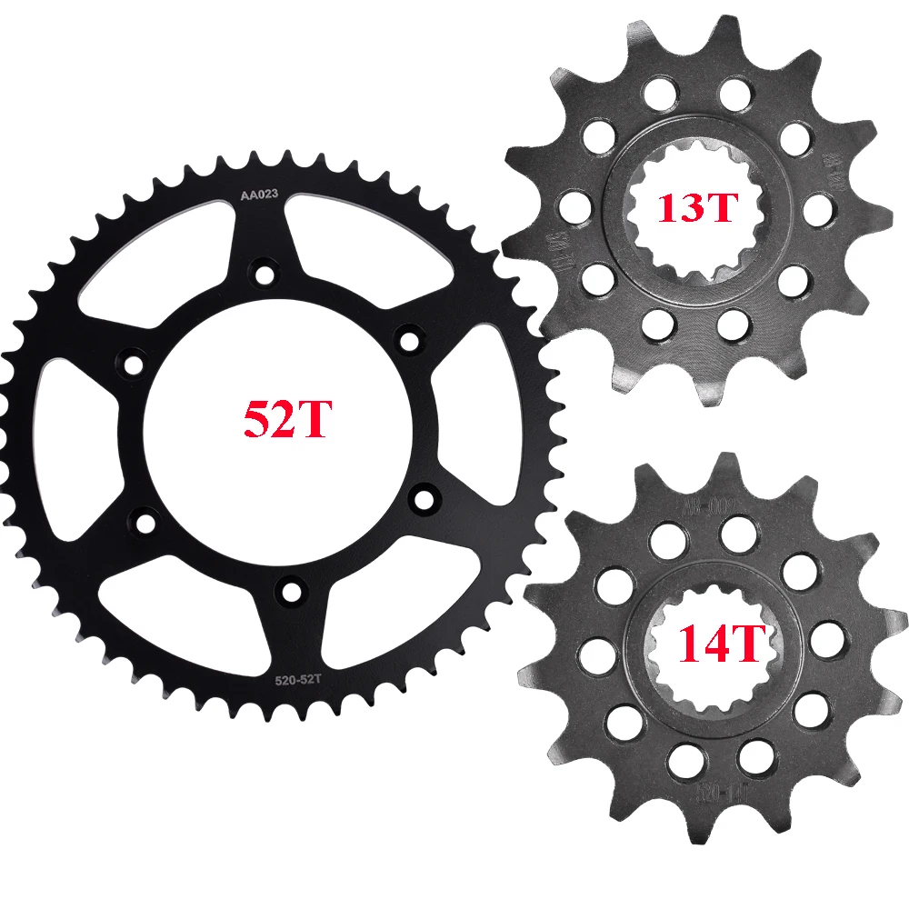 

520 13T 14T 52T Front Rear Sprocket for Husqvarna FE350 EE390 Enduro FE450 FX450 Cross FE501 FE570 250 FC 250 251FE 350 450 FC