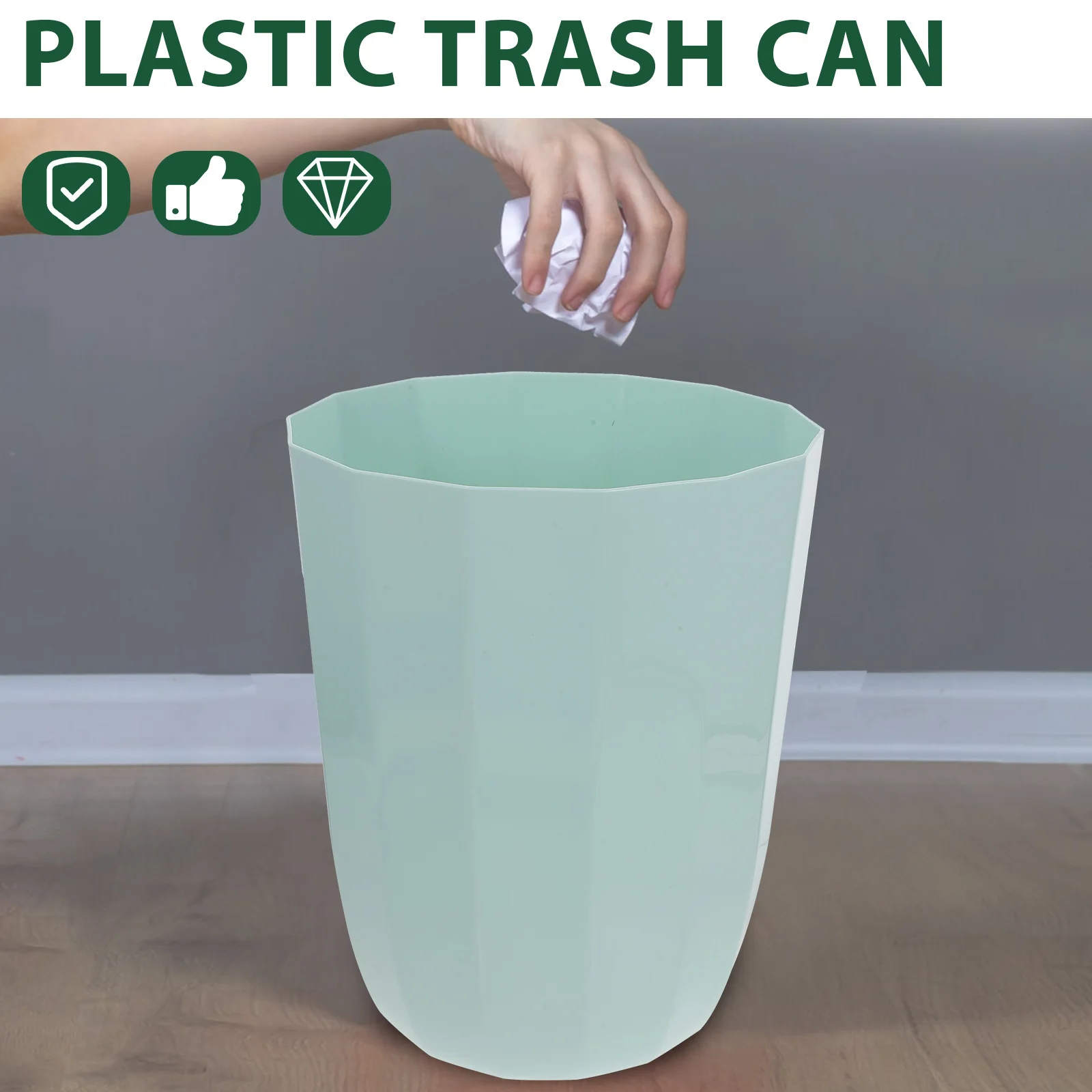 

1Pcs Household Trash Can Creative Plastic Open Rubbish Bucket Reusable for Kitchen Bedroom Office Home