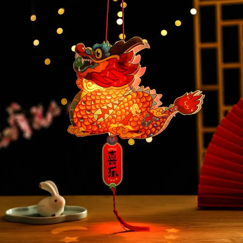 Chinese Style Mid-Autumn Rabbit Lantern Cartoon Handmade LED Lantern Toys with Tassel Traditional Craft Antique Lantern