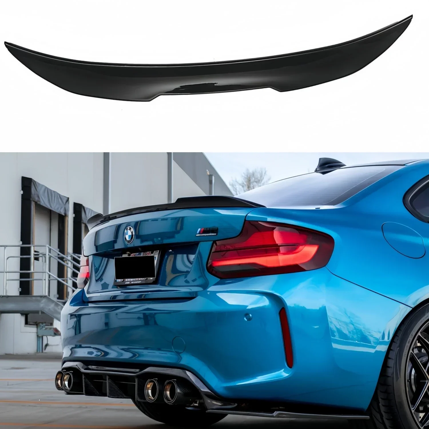 Gloss Black CS Style Car Rear Trunk Spoiler Wings For BMW 2 Series F22 F87 M2 220i 230i 228i 235i M235i M240i 2016-2021 BodyKits