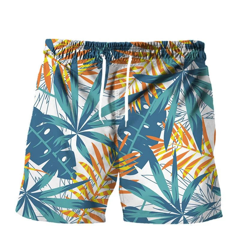 Hawaii Vacation Beach Shorts For Men Casual Short Pants 3D Printed Flower Bandage Board Shorts Pant Swimsuit Swim Trunks Shorts