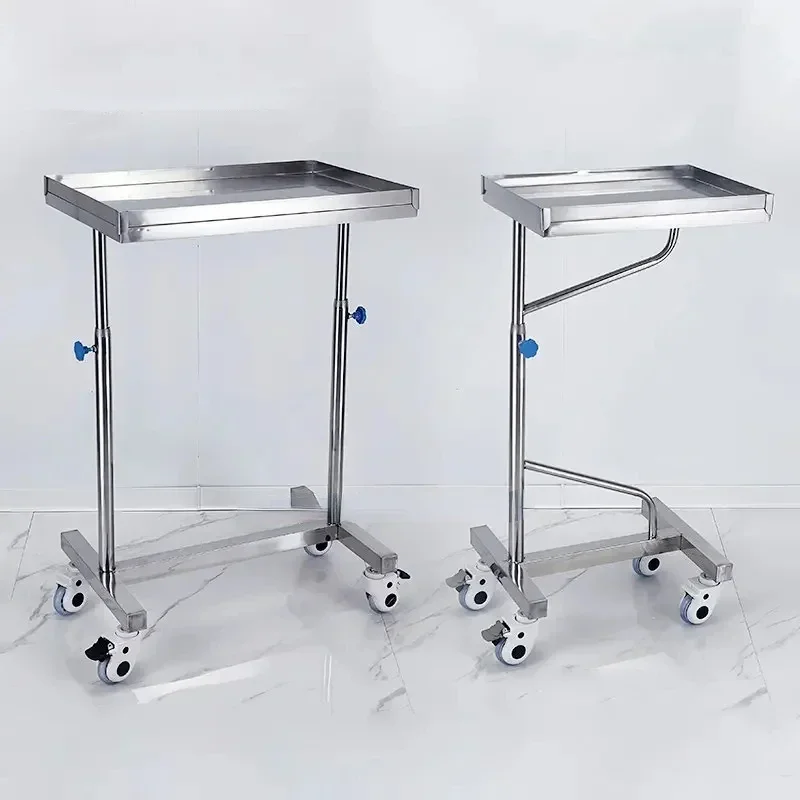 

Thickened Stainless Steel Trolley Medical Rack Barber Shop Trolley Hospital Surgery Tray Trolley Beauty Salon Auxiliary Cart