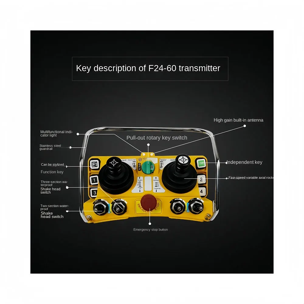 Imagem -05 - Controle Remoto sem Fio para Guindaste de Torre Dual Rocker Arm Impermeável e Dustproof Industrial F2460 Botões