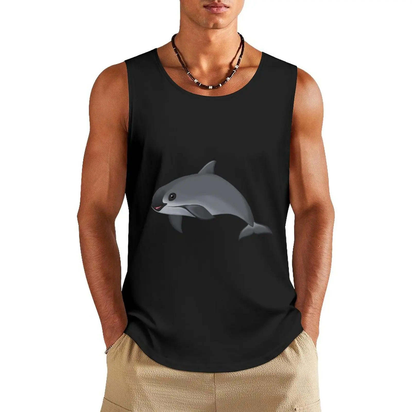 La Vaquita Marina Save the Vaquita Porpoise Tank Top cotton t-shirts man basketball Japanese t-shirt Men's sleeveless t-shirt