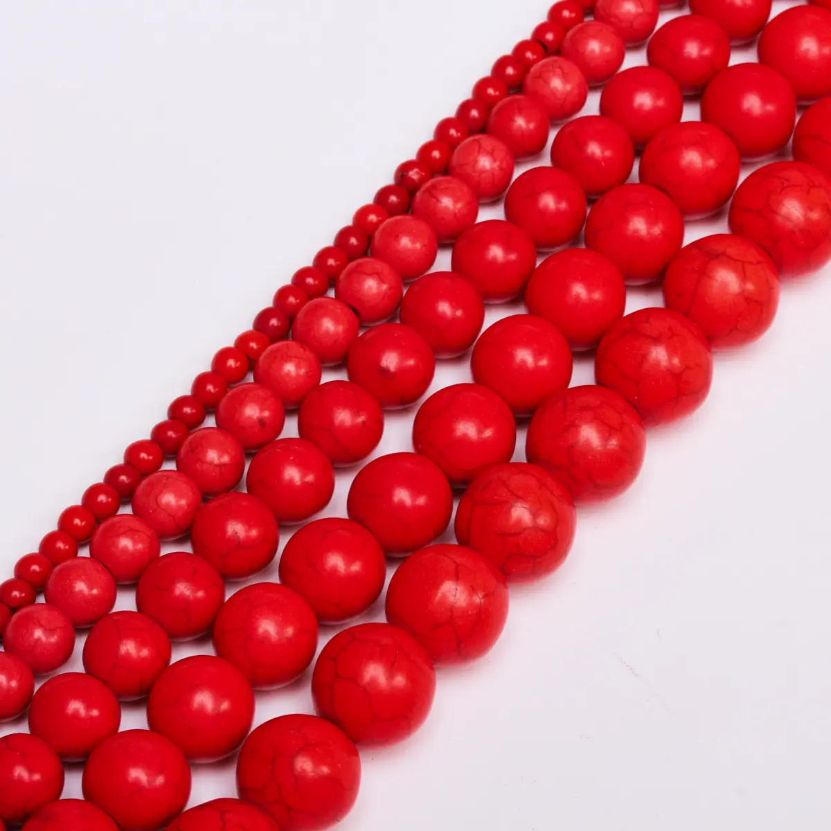 4-14mm 15-40pcs Natural Stone Red Turquoise Beads for Necklace Bracelet DIY Beaded Material Fashion Jewelry Making