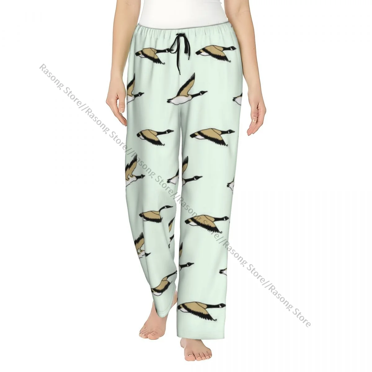 

Hand Drawn Wild Goose Pattern Women Sleep Pants Lounge Pants for Winter Nights