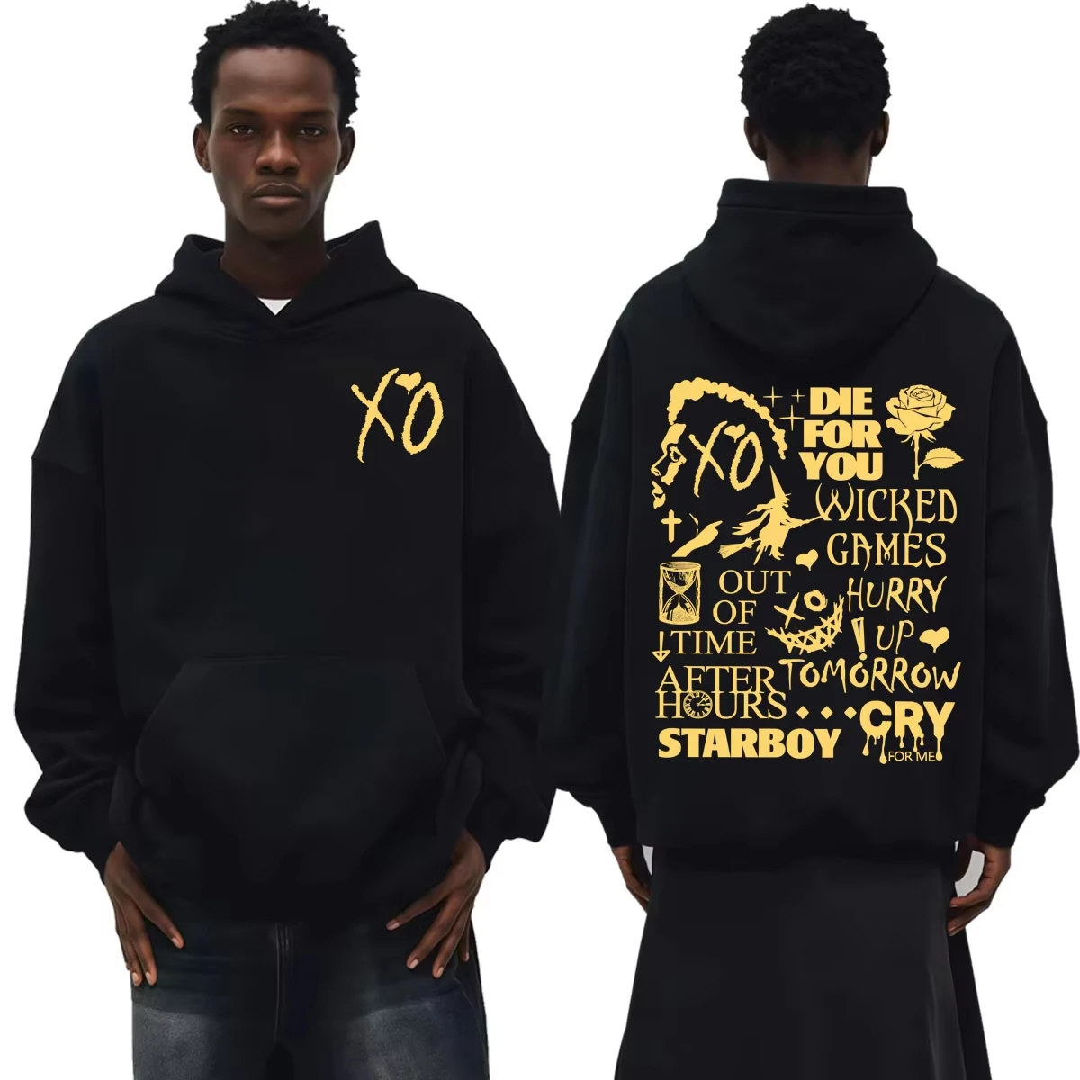 The Weeknd After Hours Til Dawn Album Song Lyrics Kapuzenpullover für Herren und Damen, Harajuku Retro Gothic Sweatshirt, Langarm, Oversized Hoodie – Detail 8