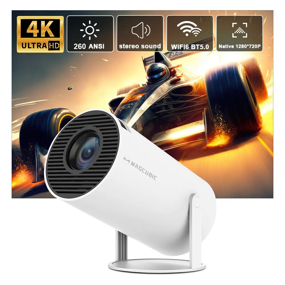 Magcubic Projector HY300 Pro 4K Android 11 Dual Wifi6 260ANSI Allwinner H713 BT5.0 1080P 1280720P Home Cinema Outdoor Projetor