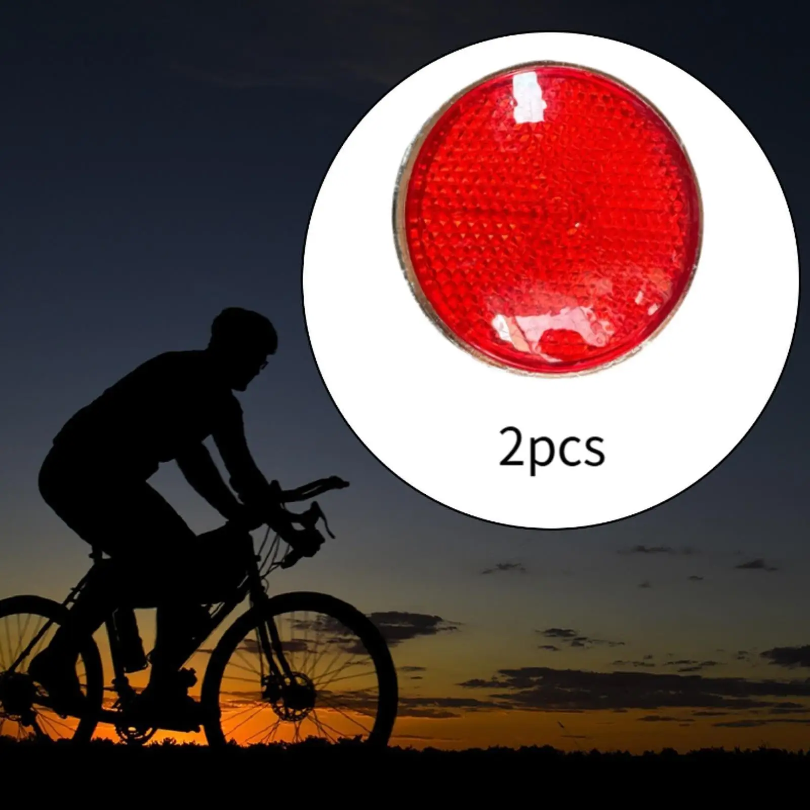 

2x Reflective Warning Reflectors Sturdy High Performance Easy Installation Fittings Direct Repair Parts Red Accessories Round