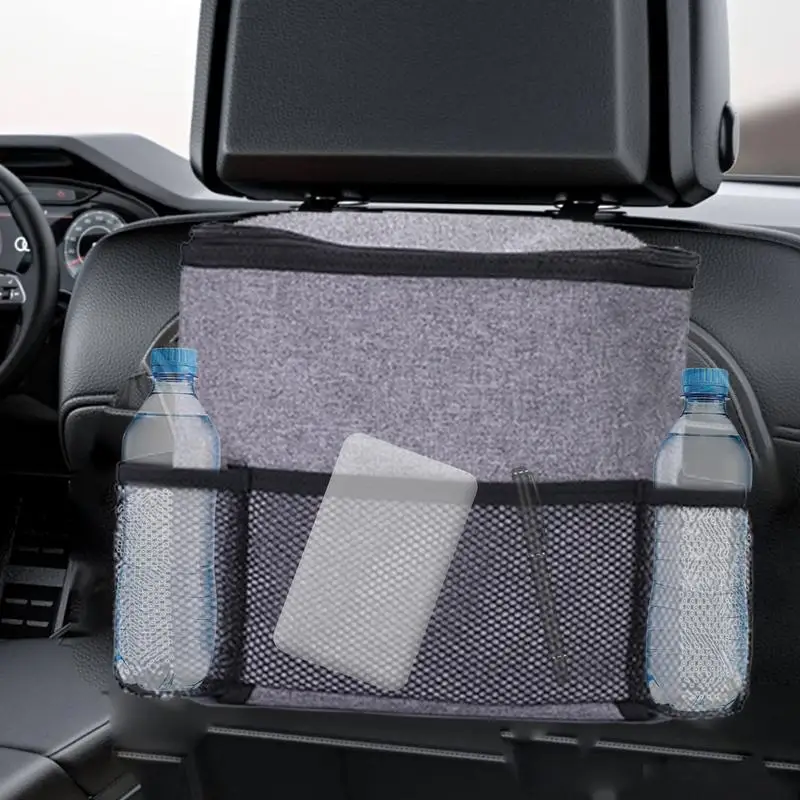 Car Seat Back Cooler Bag With tissue storage box  Collapsible Soft Cooler Insulated Grocery Leakproof Tote Ice Chest For car