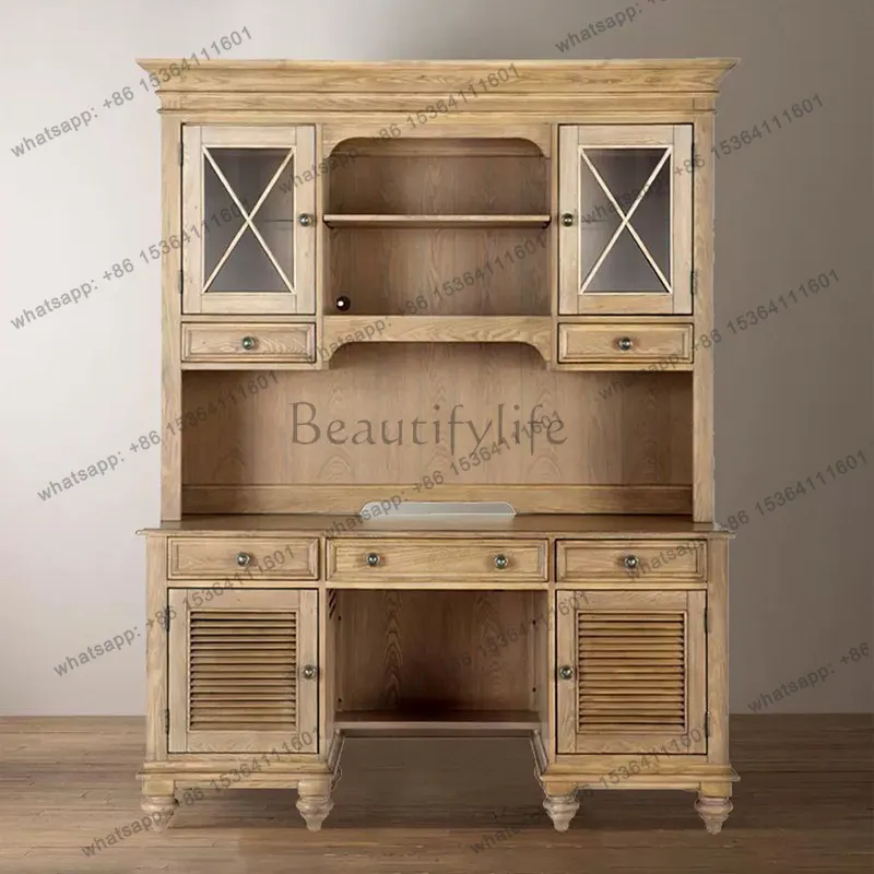 

Американский винтажный письменный стол из массива дерева, компьютерный стол для дома, рабочий стол