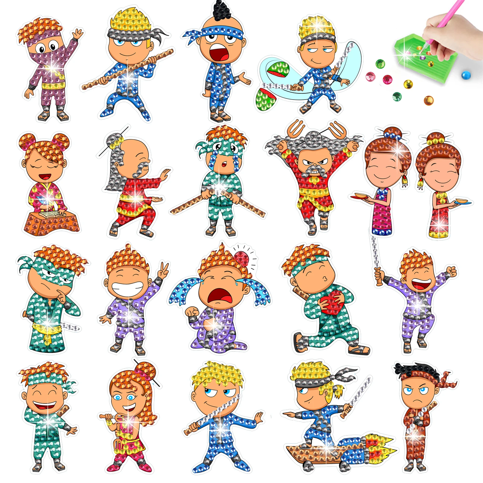 Anime Character Water Cup Fridge DIY Diamond Painting Kit - Random Sticker Handicrafts Material for Focus Improvement