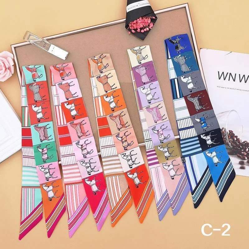 2025, koreanische Version des neuen Kutschen-Diagonalschals, Damen-Twill, kleiner Schal, Kopftuch, vielseitige Tasche, Handgelenkband, Großhandel