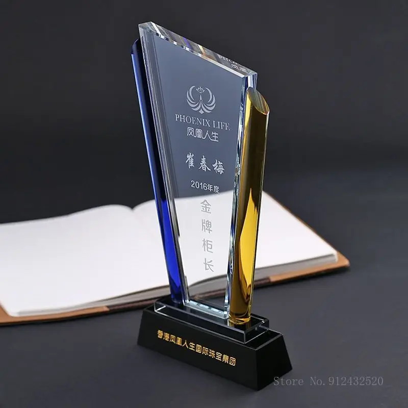 

Customized Crystal Trophy, Color Printing as a Prize, Sports Movie Award, Delivery on a Commemorative, Home Decoration