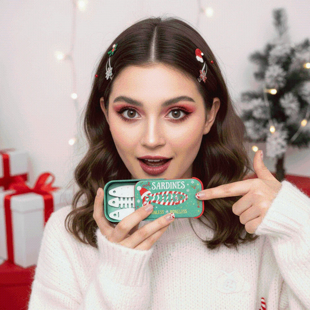 PLA 3D Printed Sardine Box Lightweight Portable Christmas Jewelry Organizer Innovative Eco Friendly Sliding Lid Travel Case