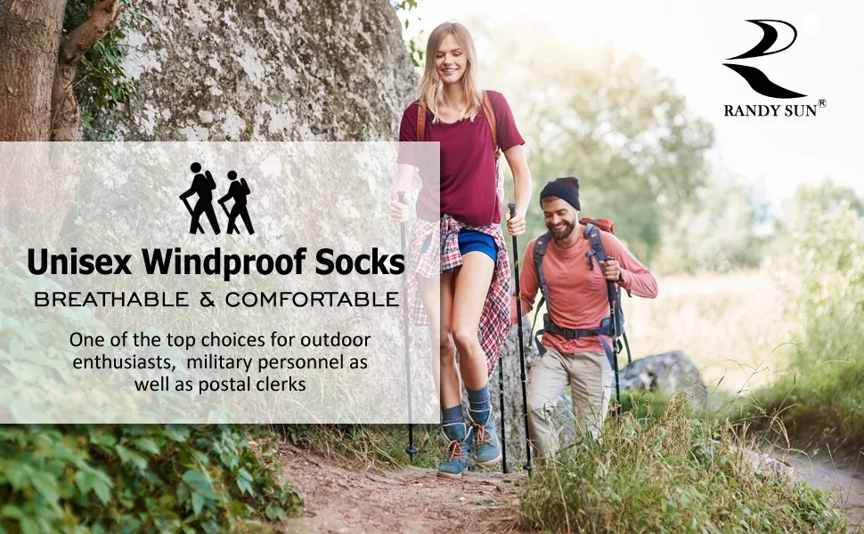 RANDY SUN wasserdichte Socken, atmungsaktiv, winddicht, für Damen, Outdoor-Sport, Wandern, Trekking, Skifahren, Klettern, Angeln gegen kalte Wellen